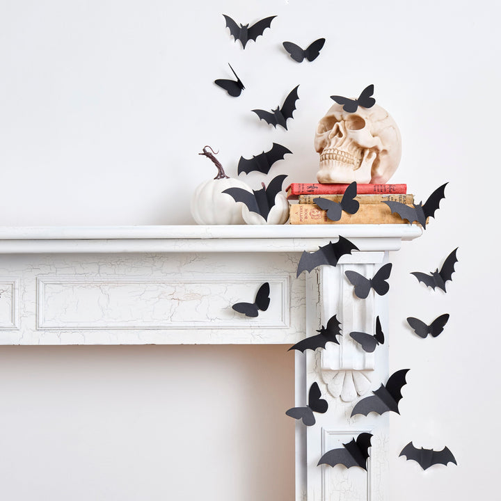 Halloween 3D Bats &amp; Butterfly/Moth Decorations x 24 Party Decorations Halloween 3D Bats &amp; Butterfly/Moth Decorations x 24