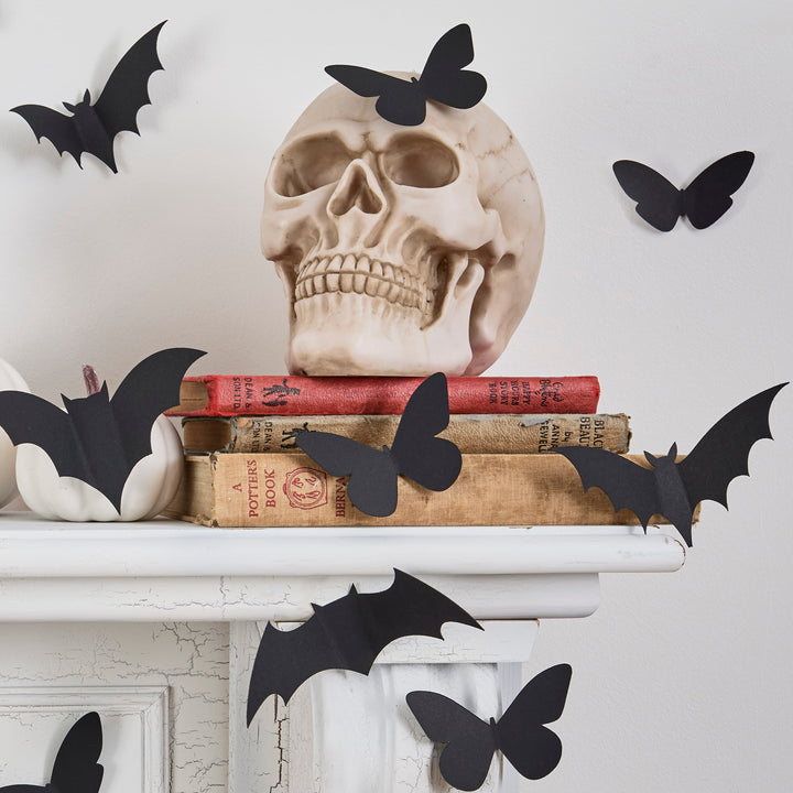 Halloween 3D Bats &amp; Butterfly/Moth Decorations x 24 Party Decorations Halloween 3D Bats &amp; Butterfly/Moth Decorations x 24