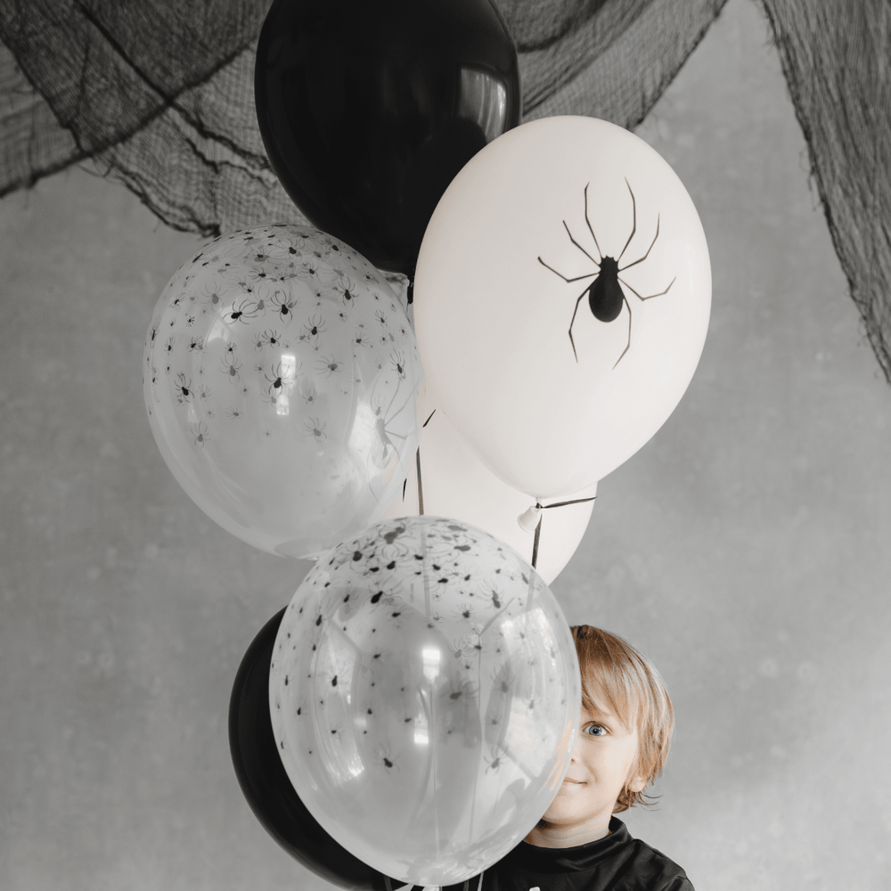 Halloween Balloons - 12 inch Spider Latex Balloons x 6 Balloons 12 inch Spider Latex Balloons x 6