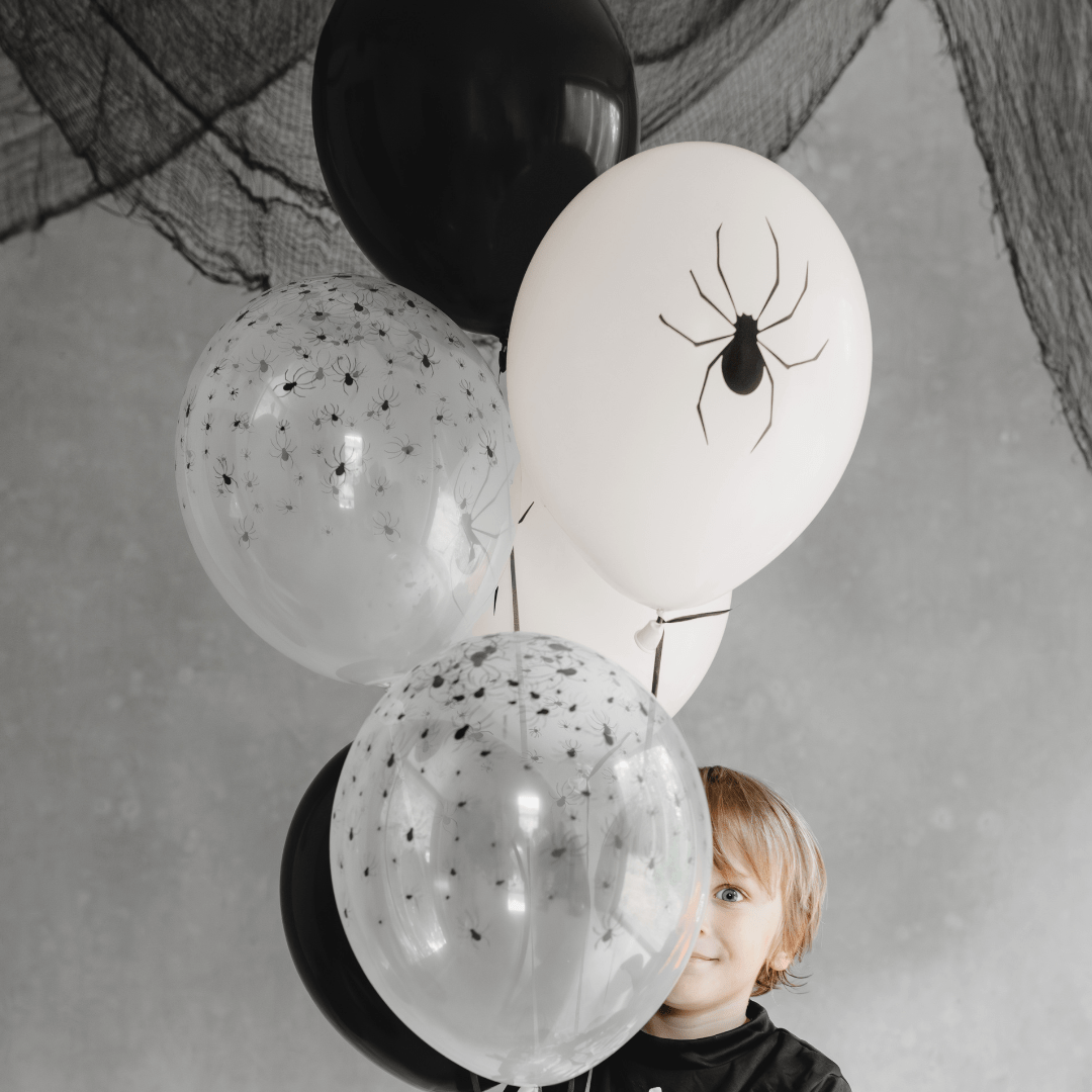 Halloween Balloons - 12 inch Spider Latex Balloons x 6 Balloons 12 inch Spider Latex Balloons x 6