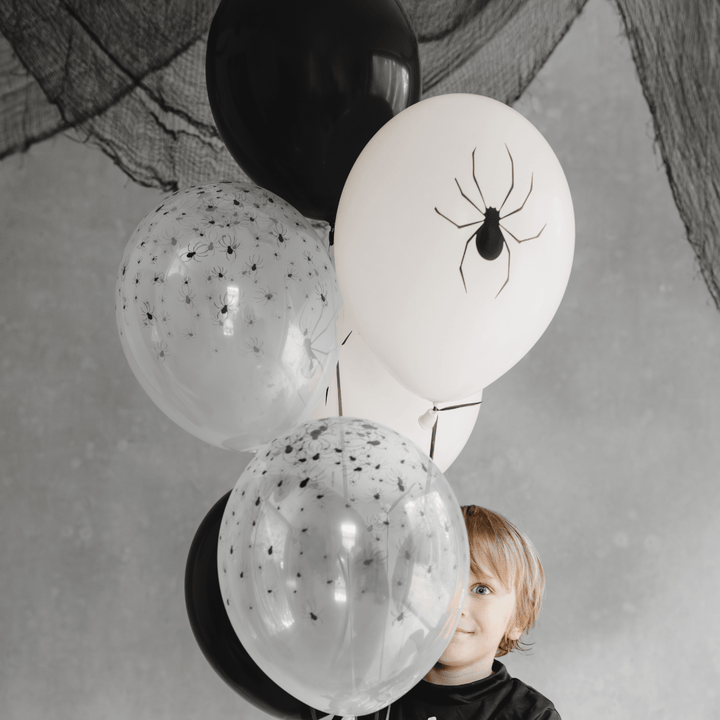 Halloween Balloons - 12 inch Spider Latex Balloons x 6 Balloons 12 inch Spider Latex Balloons x 6