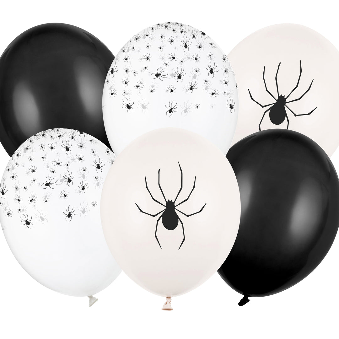Halloween Balloons - 12 inch Spider Latex Balloons x 6 Balloons 12 inch Spider Latex Balloons x 6