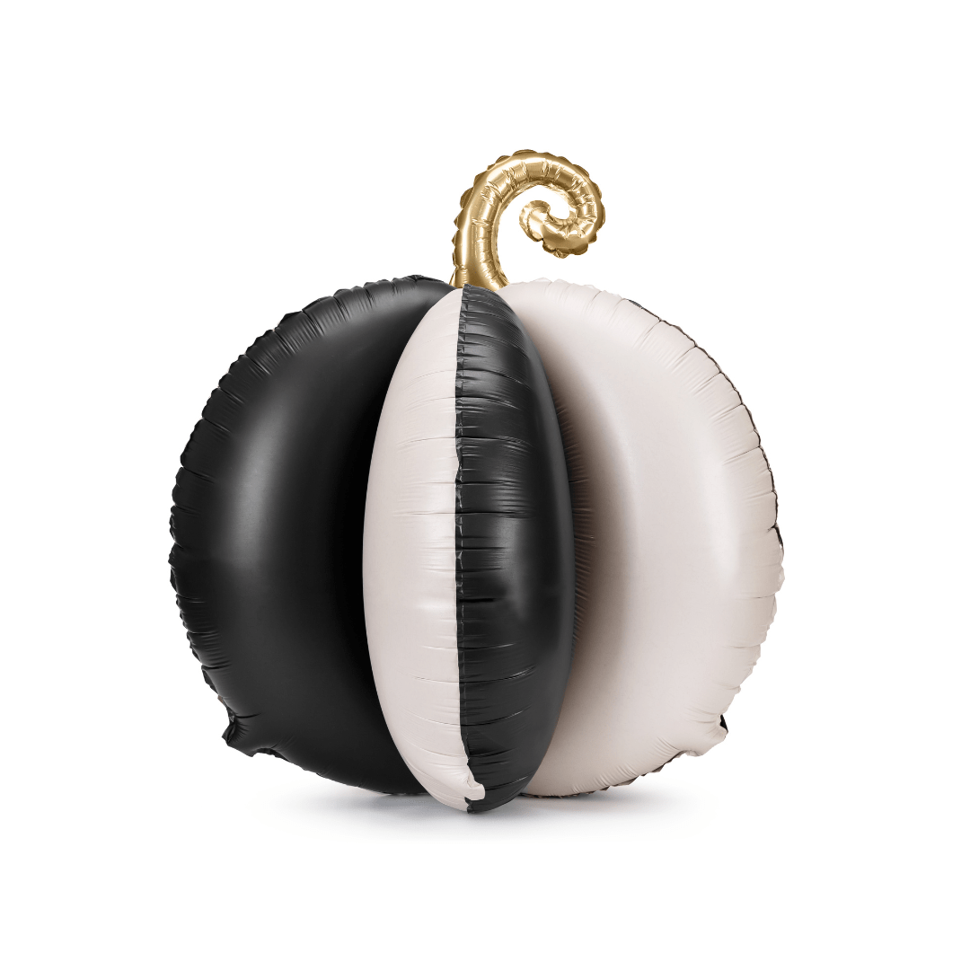 Halloween Balloons - 3D Black & White Pumpkin Standing Foil Balloon (23 inch) Balloons 3D Black & White Pumpkin Standing Foil Balloon (23 inch)