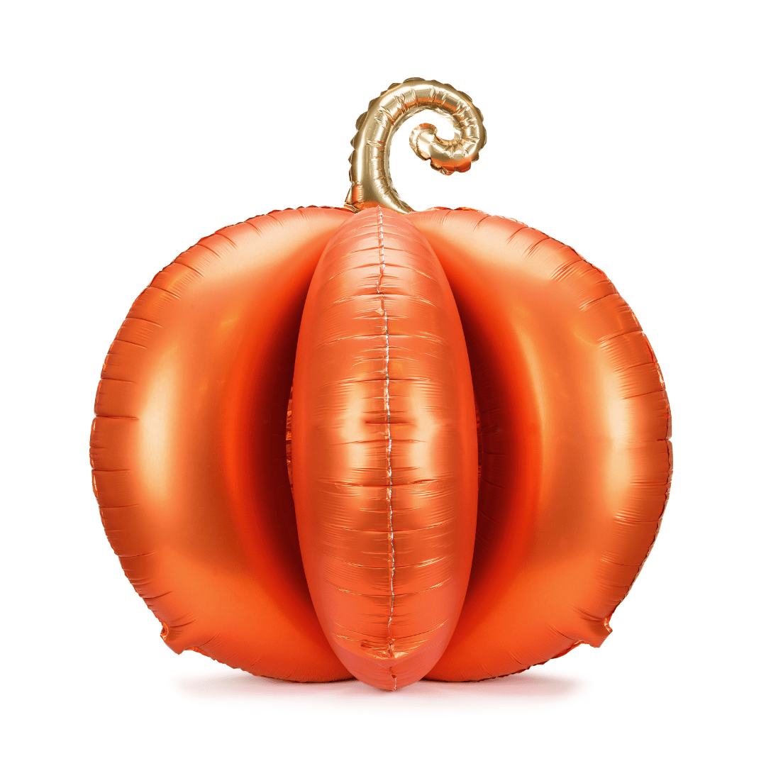 Halloween Balloons - 3D Orange & Gold Pumpkin Standing Foil Balloon (36 inch) Balloons 3D Orange & Gold Pumpkin Standing Foil Balloon (36 inch)