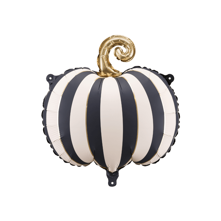 Halloween Balloons - Black & White Striped Pumpkin Foil Balloon (16 inch) Balloons Black & White Striped Pumpkin Foil Balloon (16 inch)