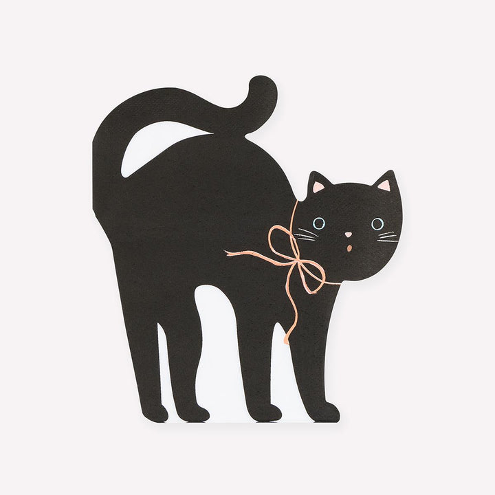 Halloween Cat Shaped Party Napkins x 16 party napkins Halloween Cat Shaped Party Napkins x 16