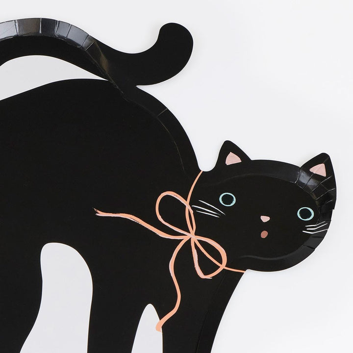 Halloween Cat Shaped Party Plates x 8 | Meri Meri party plates Halloween Cat Shaped Party Plates x 8