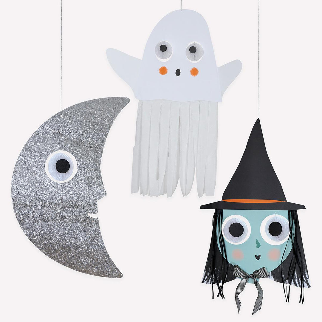 Halloween Character Decorations x 3 | Meri Meri | Little Big Party Party Decorations Giant Halloween Character Hanging Decorations x 3