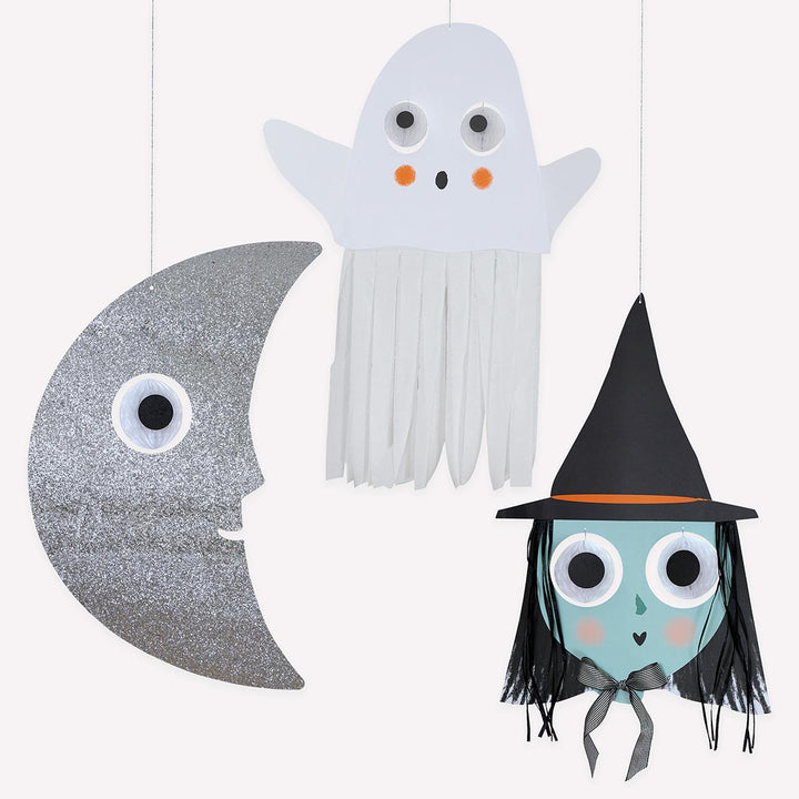 Halloween Character Decorations x 3 | Meri Meri | Little Big Party Party Decorations Giant Halloween Character Hanging Decorations x 3