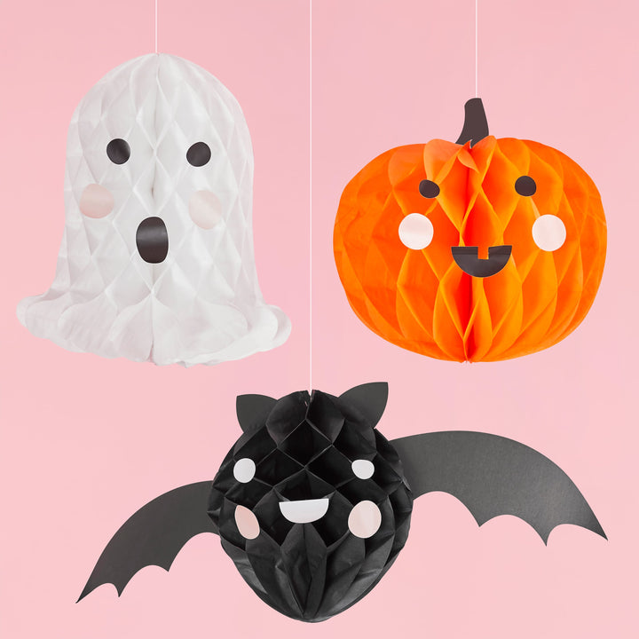 Halloween Character Honeycomb Decorations x 3 Party Decorations Halloween Character Honeycomb Decorations x 3