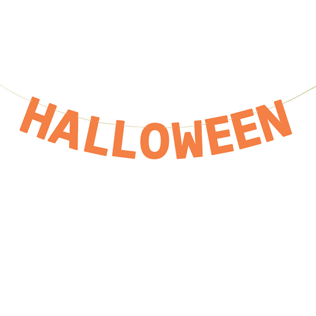 Halloween Decorations - Orange Halloween Party Banner Bunting Orange Halloween Party Banner