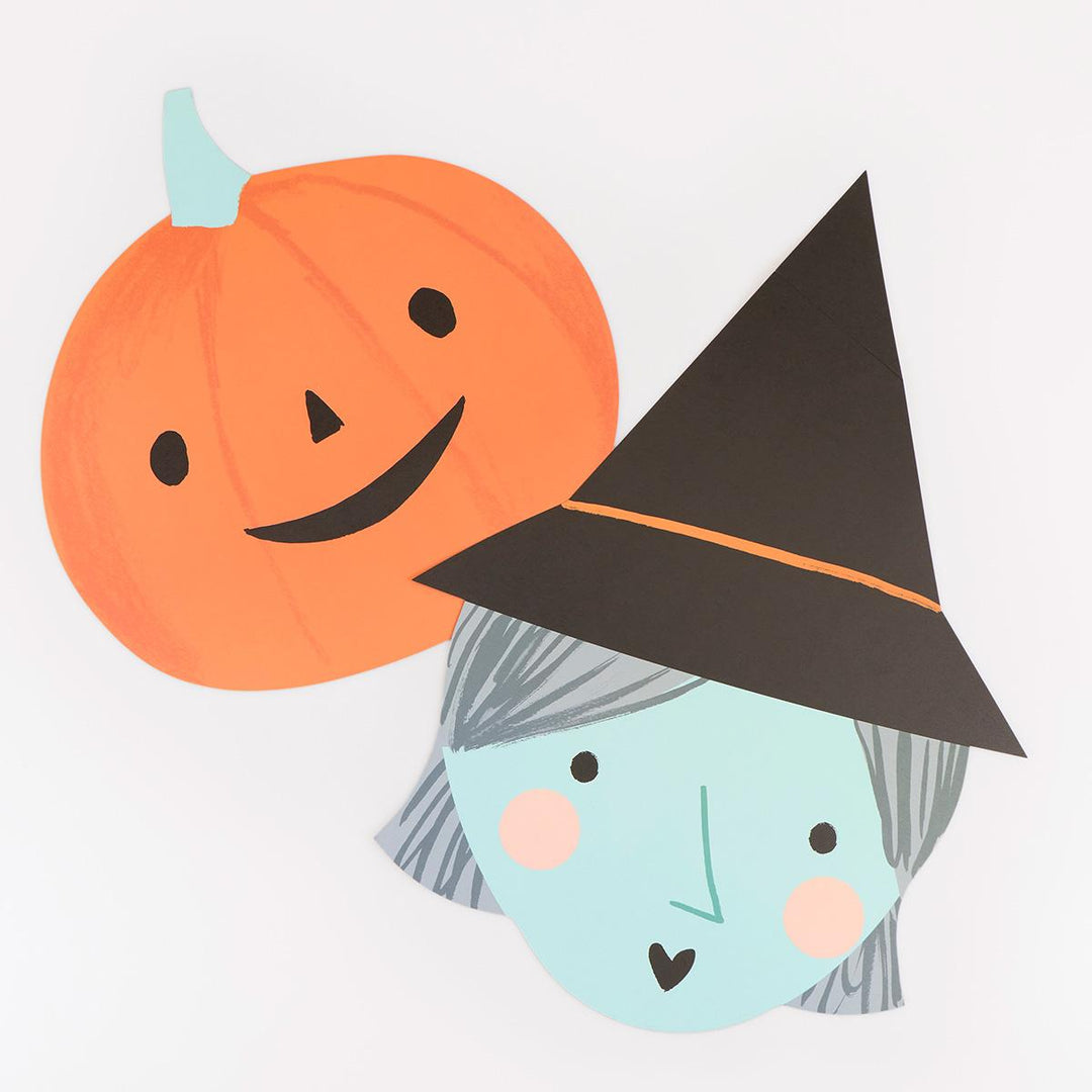 Halloween Heads Paper Party Placemats x 12 | Meri Meri Placemats Halloween Heads Paper Party Placemats x 12
