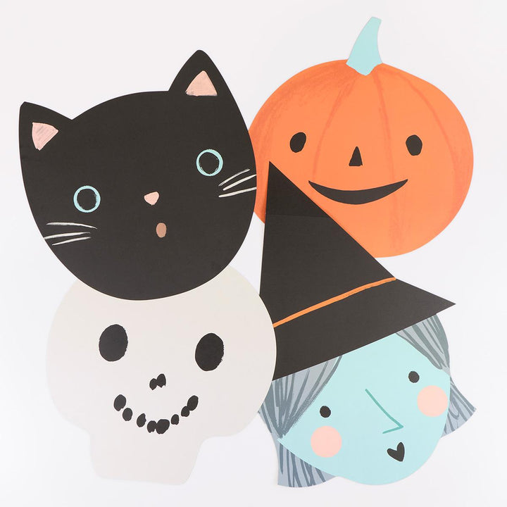 Halloween Heads Paper Party Placemats x 12 | Meri Meri Placemats Halloween Heads Paper Party Placemats x 12