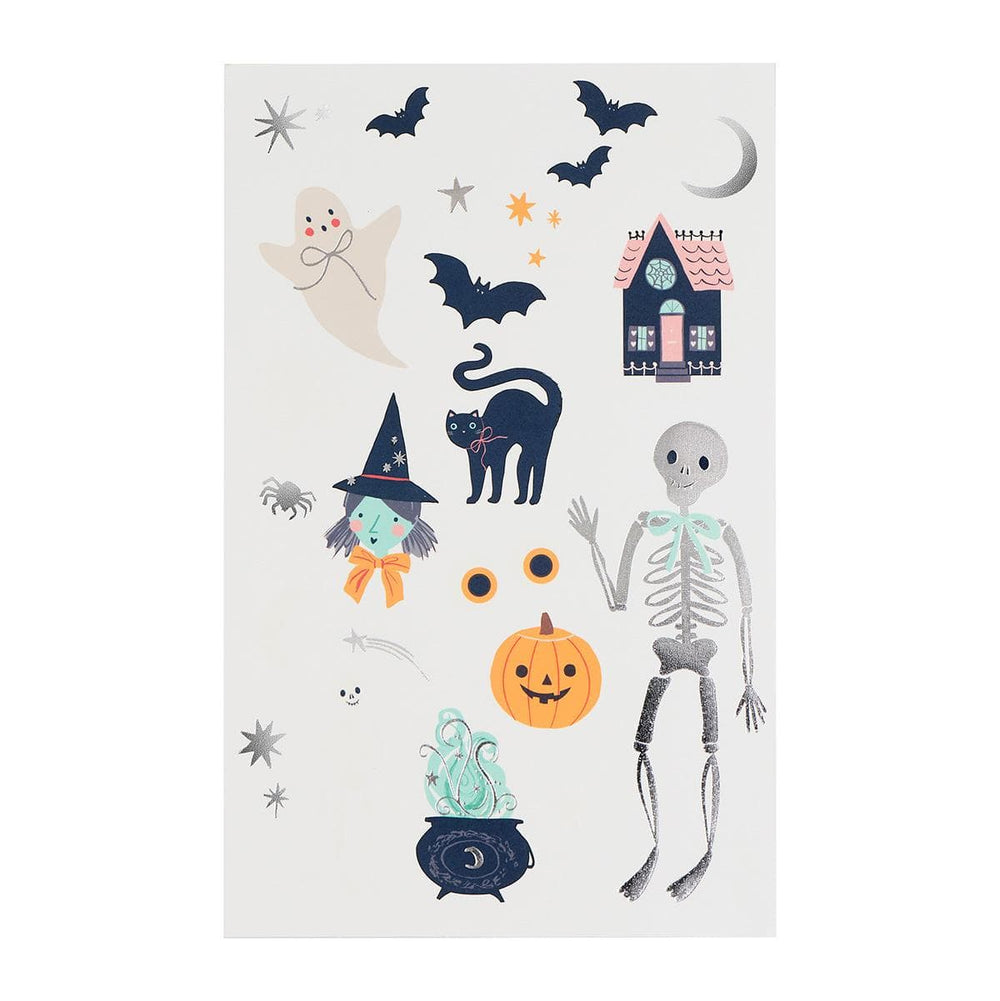 Halloween Icons Large Temporary Tattoo Sheets x 2 | Meri Meri temporary tattoos Halloween Icons Large Temporary Tattoo Sheets x 2
