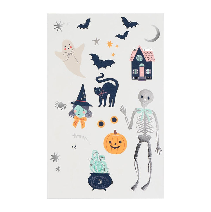 Halloween Icons Large Temporary Tattoo Sheets x 2 | Meri Meri temporary tattoos Halloween Icons Large Temporary Tattoo Sheets x 2