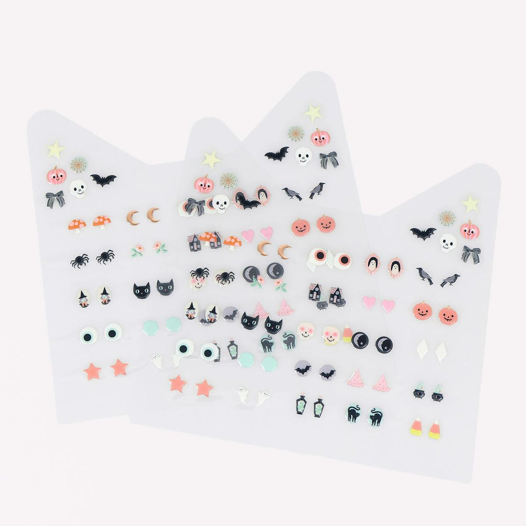 Halloween Icons Stick On Party Earrings x 124 | Meri Meri Party Accessories Halloween Icons Stick On Party Earrings x 124