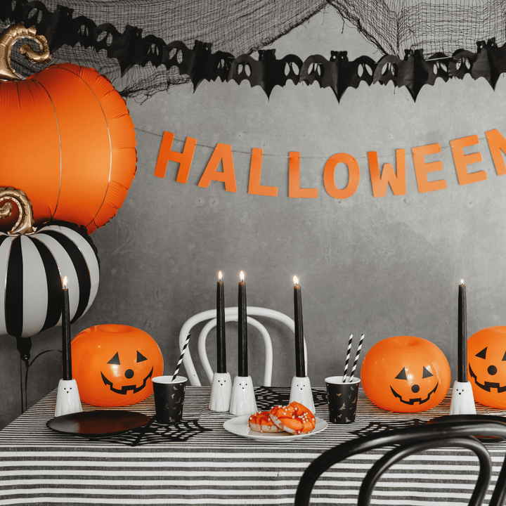 Halloween Party Balloons - 10 inch LED Light Up Pumpkin Latex Balloons x 5 Balloons 10 inch LED Light Up Pumpkin Latex Balloons x 5