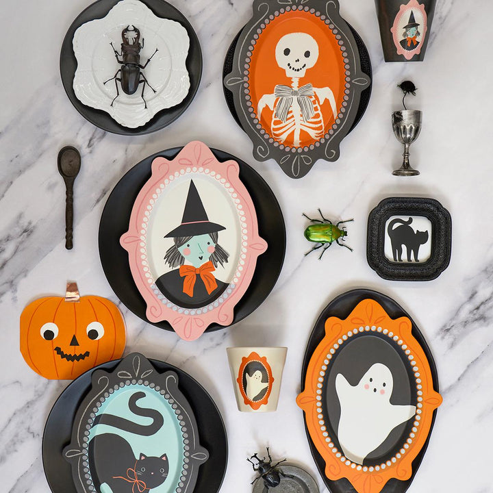 Halloween Portrait Reusable Party Plates x 4 - Meri Meri Party UK party plates Halloween Portrait Reusable Party Plates x 4