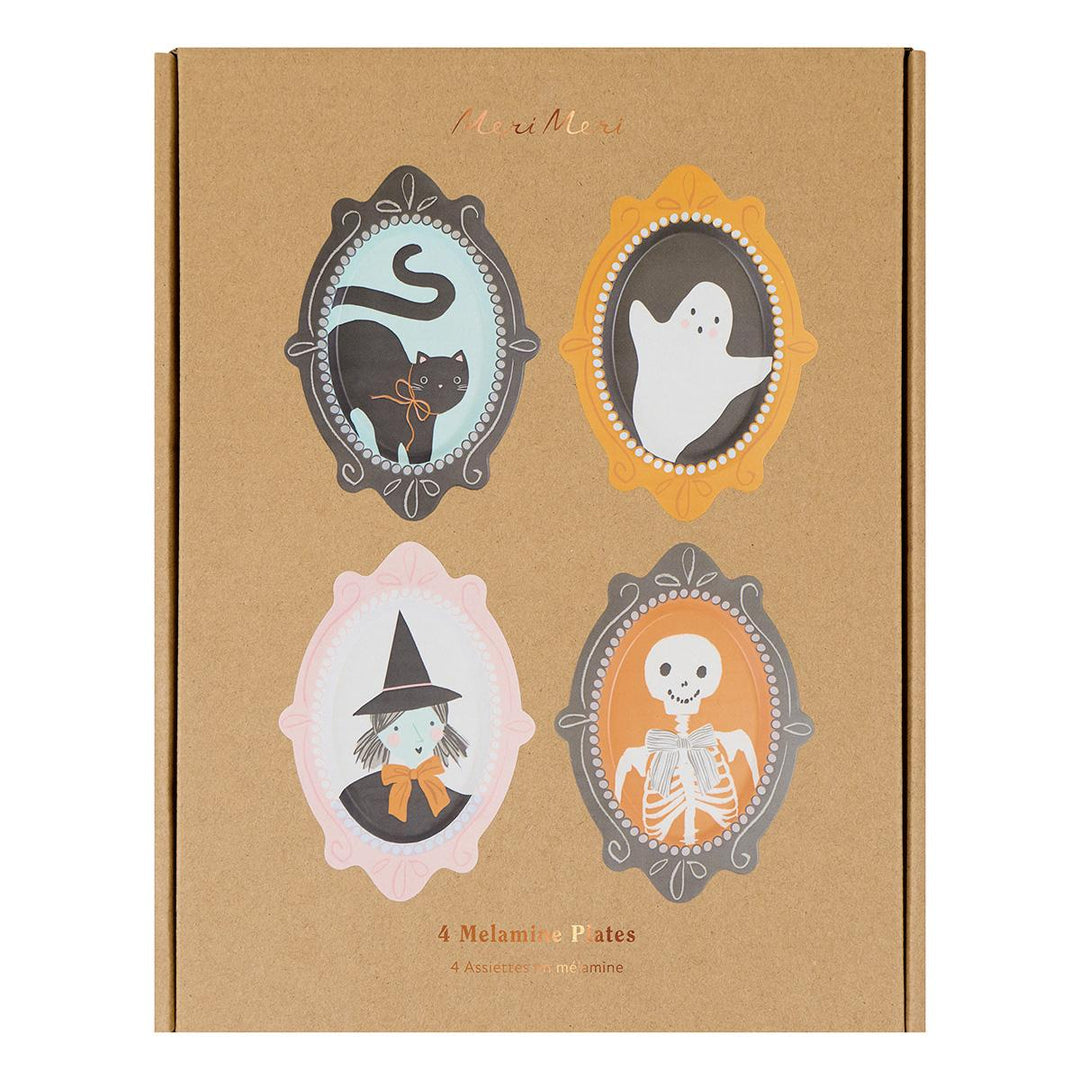 Halloween Portrait Reusable Party Plates x 4 - Meri Meri Party UK party plates Halloween Portrait Reusable Party Plates x 4