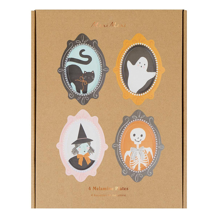 Halloween Portrait Reusable Party Plates x 4 - Meri Meri Party UK party plates Halloween Portrait Reusable Party Plates x 4