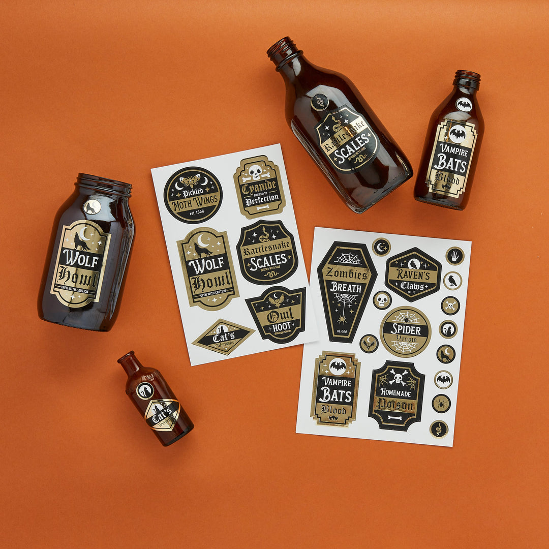Halloween Potion Sticker Labels | Halloween Party Supplies UK Party Decorations Halloween Potion Sticker Labels