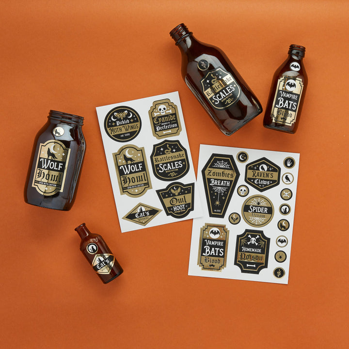 Halloween Potion Sticker Labels | Halloween Party Supplies UK Party Decorations Halloween Potion Sticker Labels
