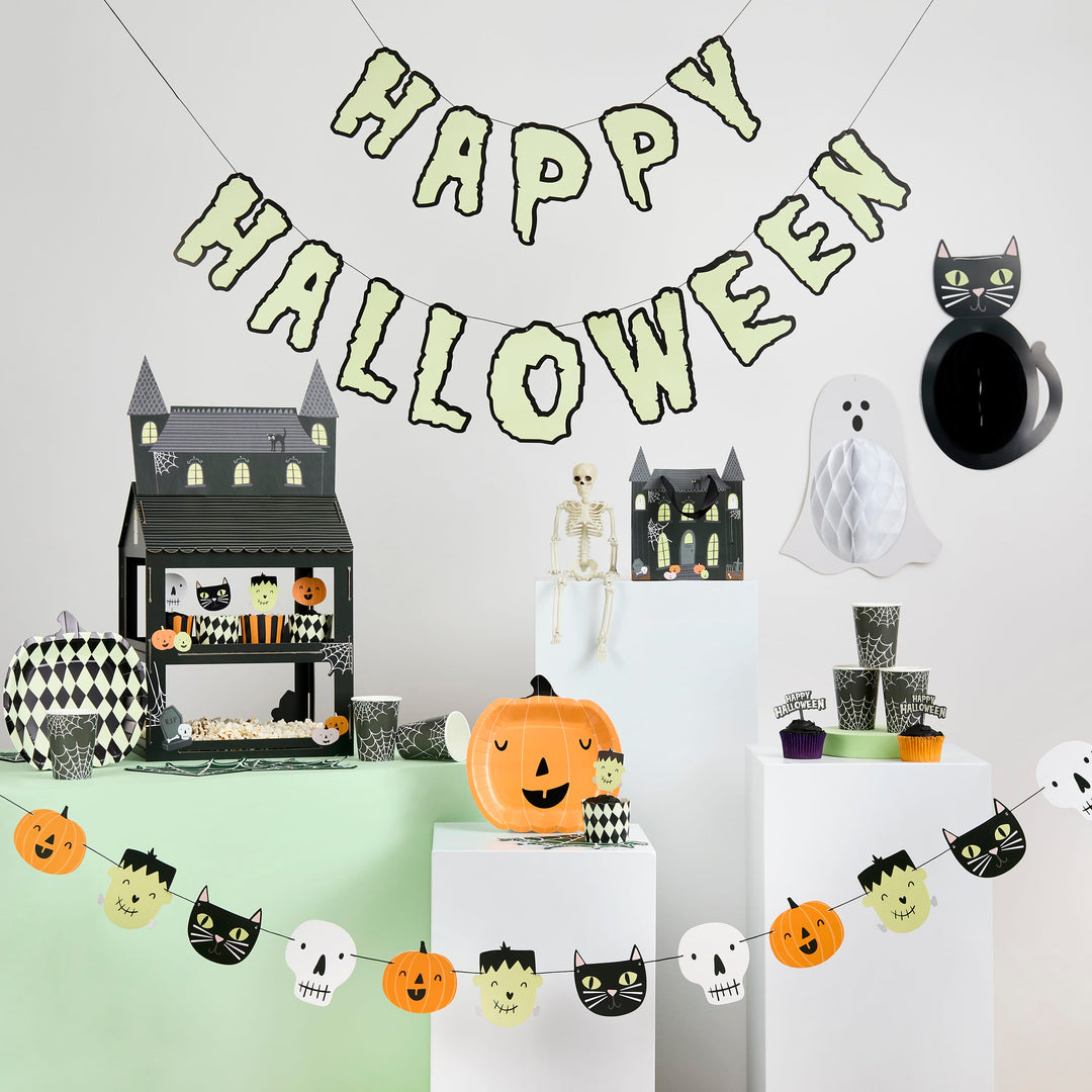 Halloween Pumpkin Shaped Party Plates x 8 Disposable Plates Halloween Pumpkin Shaped Party Plates x 8