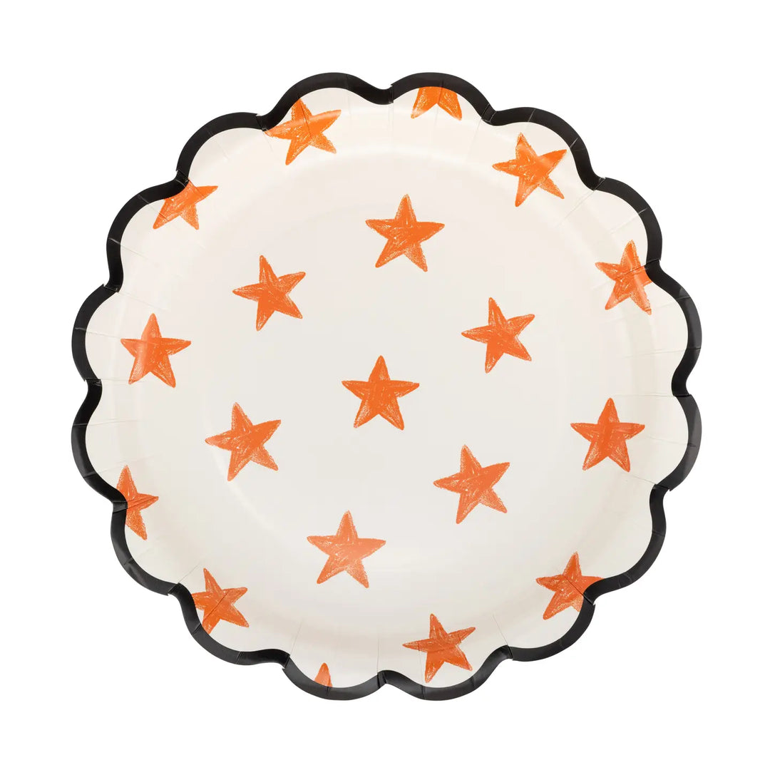Halloween Scalloped Stars Plates x 8 - My Mind's Eye Halloween UK Disposable Plates Halloween Scalloped Stars Plates x 8