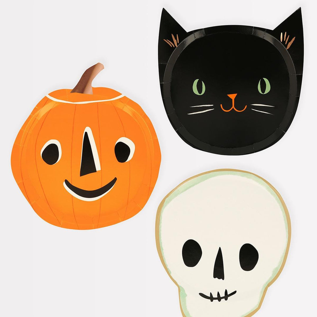 Halloween Shaped Party Plates x 8 | Meri Meri Halloween Table party plates Halloween Shaped Party Plates x 8