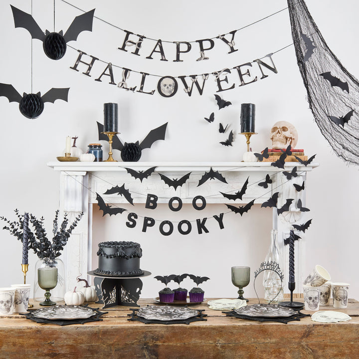 Halloween Skull Party Plates x 8 | Halloween Party Supplies UK Disposable Plates Halloween Skull Party Plates x 8