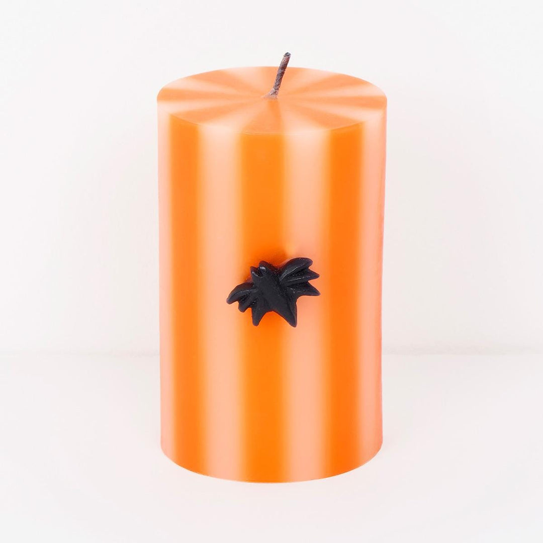 Halloween Striped Pillar Candles x 3 | Meri Meri Candle Halloween Striped Pillar Candles x 3