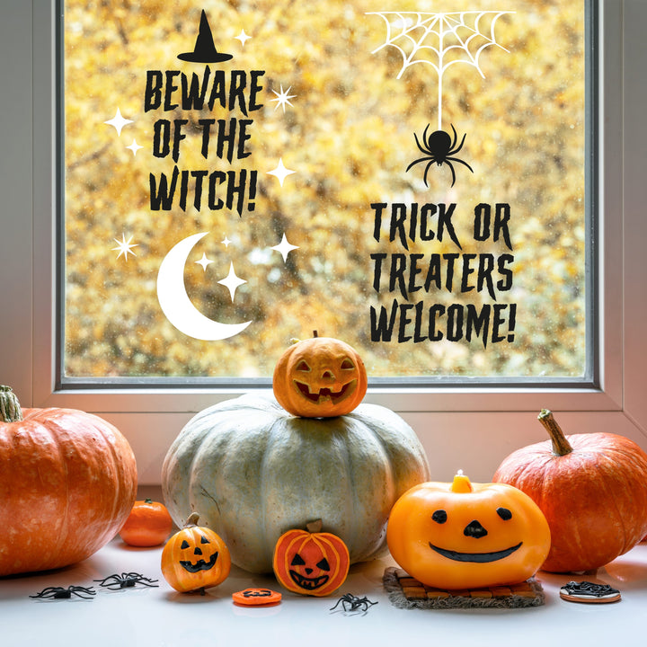 Halloween Trick Or Treat Window Clings Party Decorations Halloween Trick Or Treat Window Clings