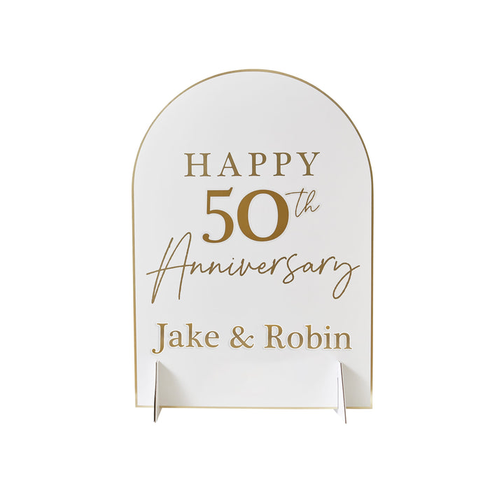 Happy Anniversary Card Table Sign | Anniversary Party Supplies UK Party Decorations Happy Anniversary Card Table Sign
