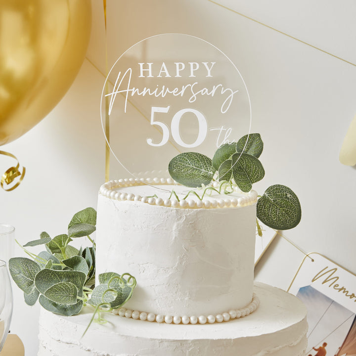 Happy Anniversary Custom Cake Topper | Anniversary Party Supplies UK Cake Topper Happy Anniversary Custom Cake Topper