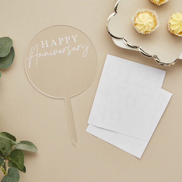 Happy Anniversary Custom Cake Topper | Anniversary Party Supplies UK Cake Topper Happy Anniversary Custom Cake Topper