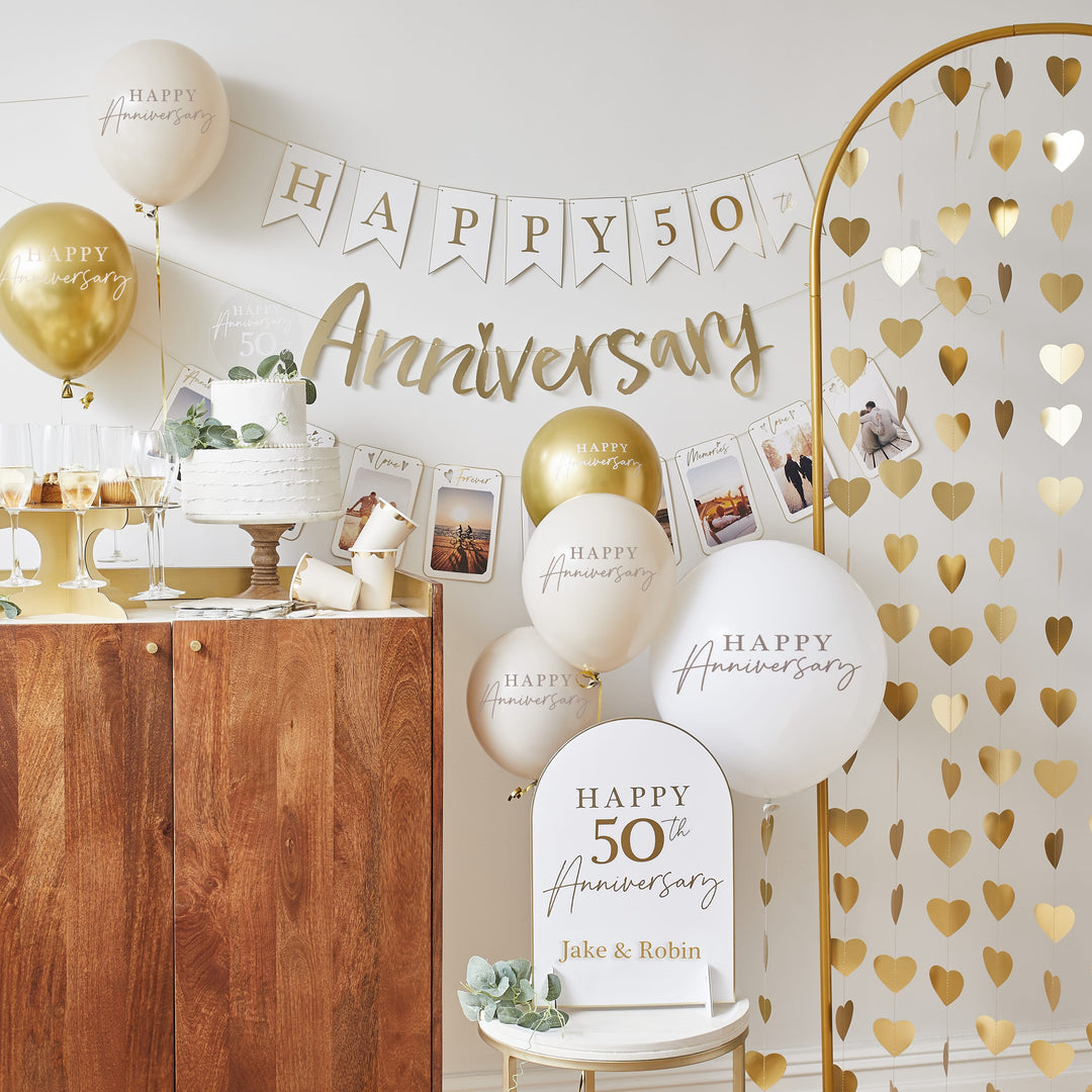 Happy Anniversary Custom Table Sign | Anniversary Party Supplies UK Party Decorations Happy Anniversary Custom Table Sign