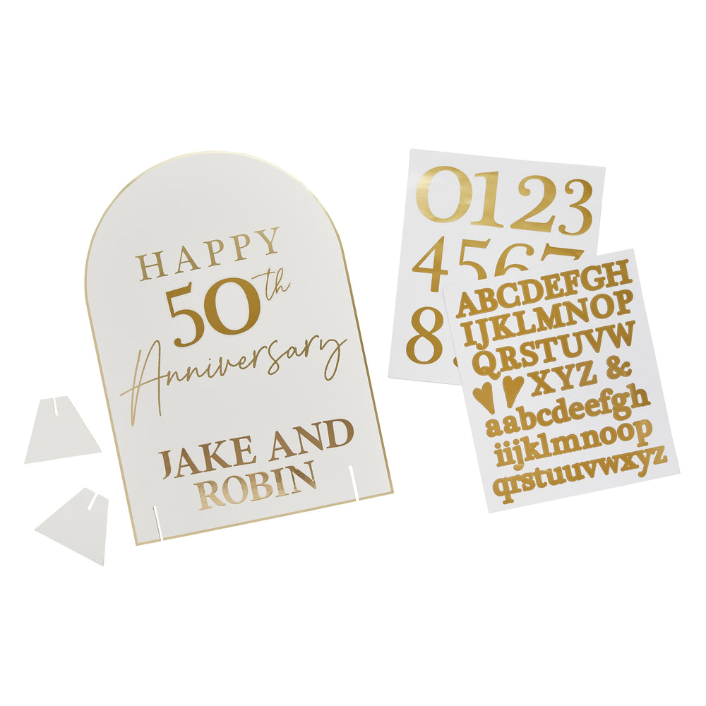 Happy Anniversary Custom Table Sign | Anniversary Party Supplies UK Party Decorations Happy Anniversary Custom Table Sign