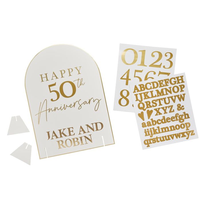 Happy Anniversary Custom Table Sign | Anniversary Party Supplies UK Party Decorations Happy Anniversary Custom Table Sign