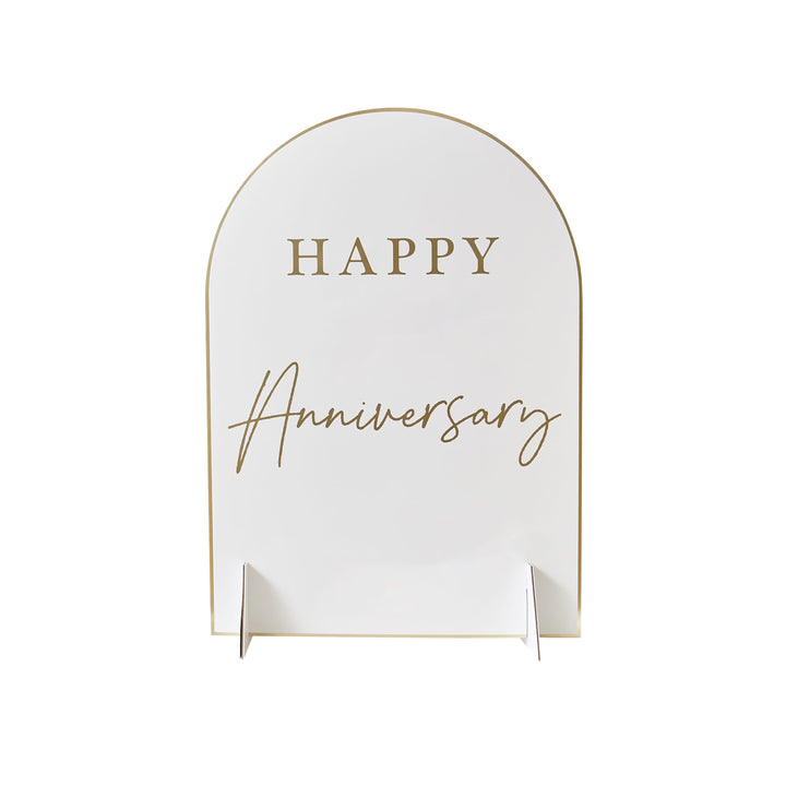 Happy Anniversary Custom Table Sign | Anniversary Party Supplies UK Party Decorations Happy Anniversary Custom Table Sign