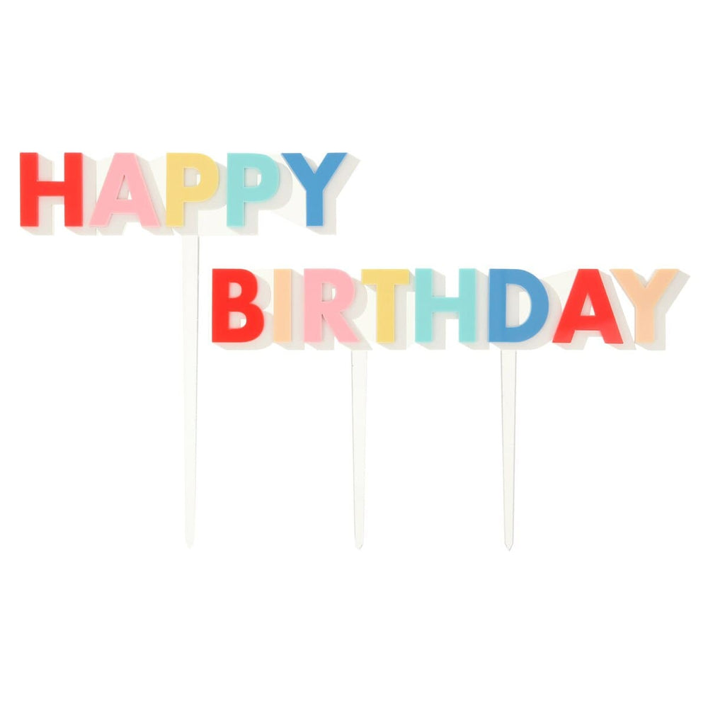 Happy Birthday Acrylic Cake Toppers | Meri Meri Birthday Party Cake Topper Happy Birthday Acrylic Cake Toppers