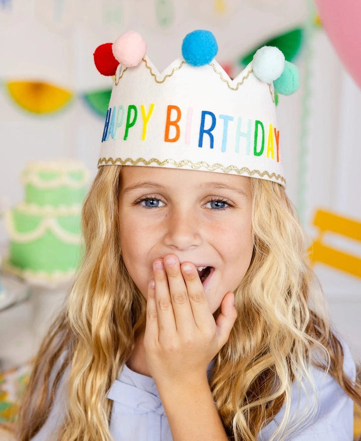 Happy Birthday Colourful Felt Crown Party Hats Happy Birthday Colourful Felt Crown