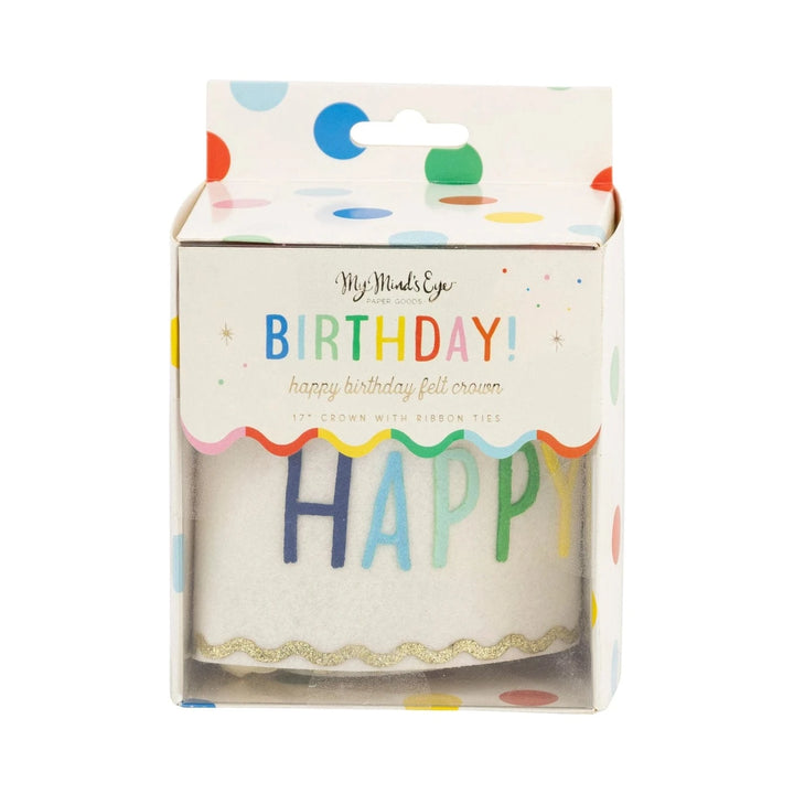 Happy Birthday Colourful Felt Crown Party Hats Happy Birthday Colourful Felt Crown