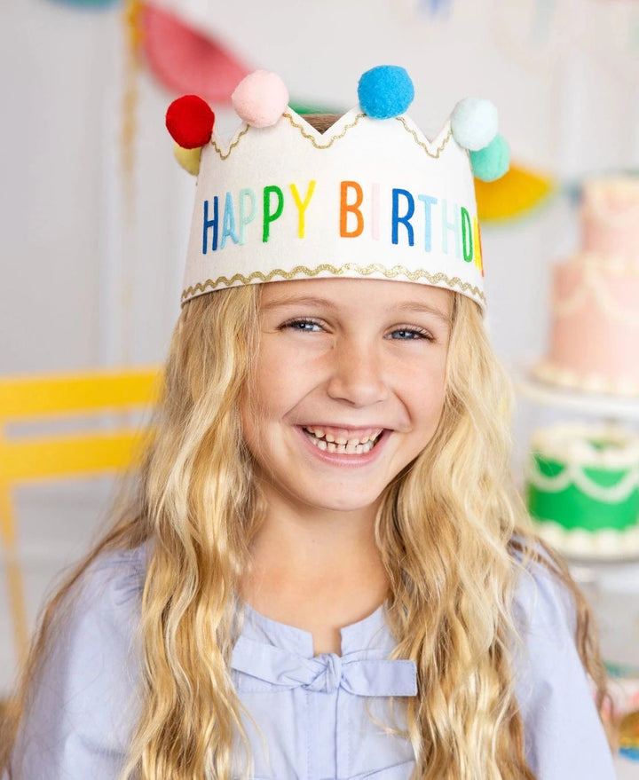 Happy Birthday Colourful Felt Crown Party Hats Happy Birthday Colourful Felt Crown