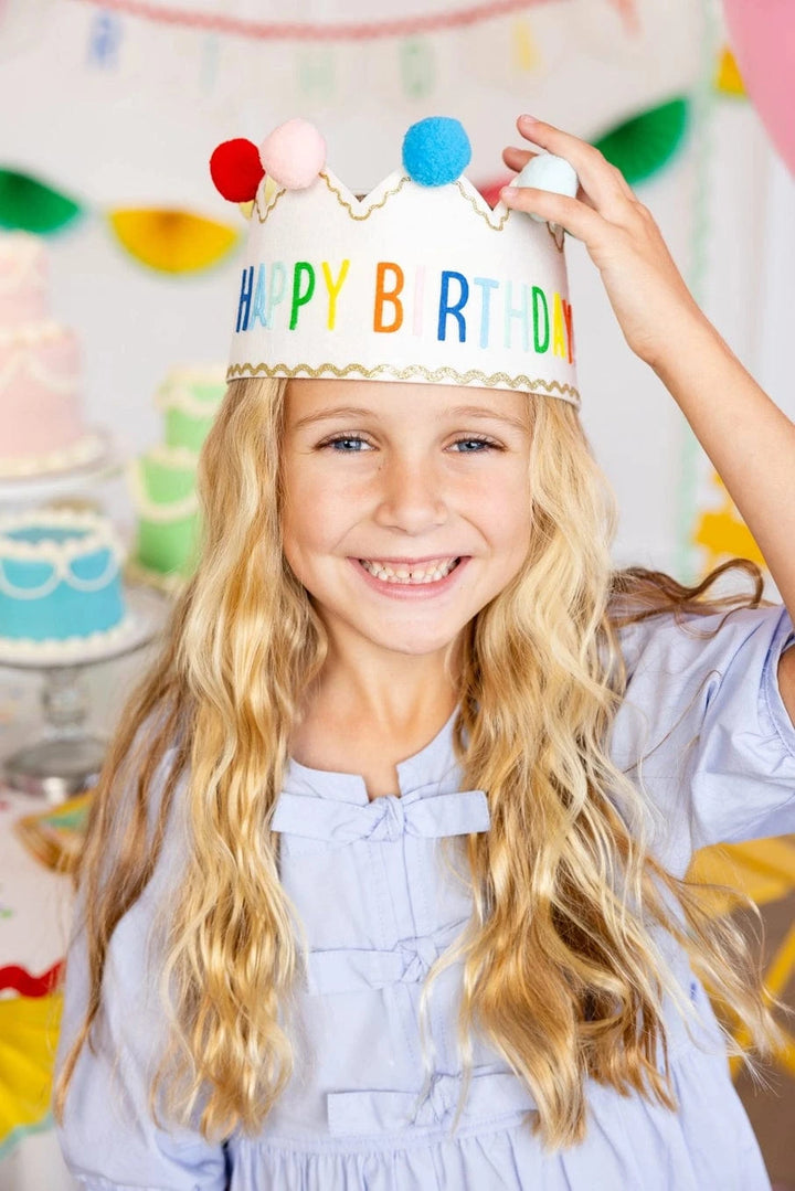 Happy Birthday Colourful Felt Crown Party Hats Happy Birthday Colourful Felt Crown