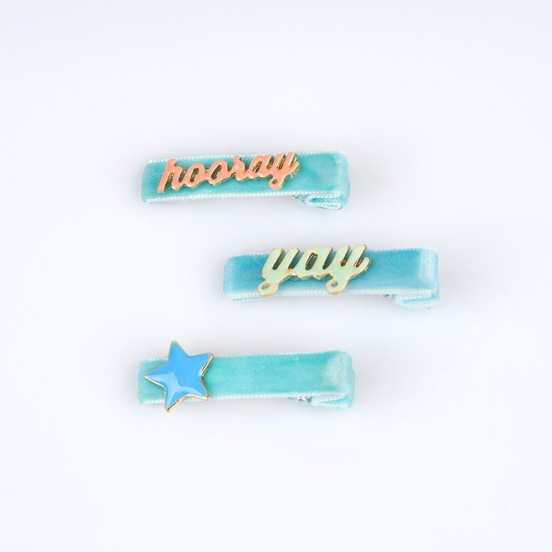 Happy Birthday Enamel Hair Clips x 6 | Meri Meri Birthday Party Party Accessories Happy Birthday Enamel Hair Clips x 6