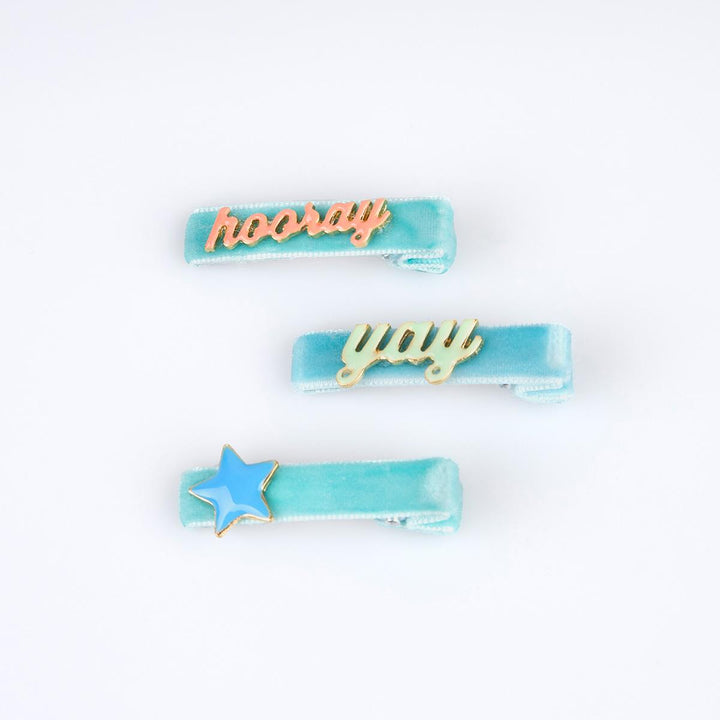 Happy Birthday Enamel Hair Clips x 6 | Meri Meri Birthday Party Party Accessories Happy Birthday Enamel Hair Clips x 6
