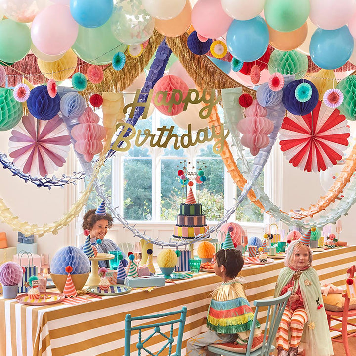 Happy Birthday Honeycomb Party Garland | Meri Meri Bunting Happy Birthday Honeycomb Party Garland