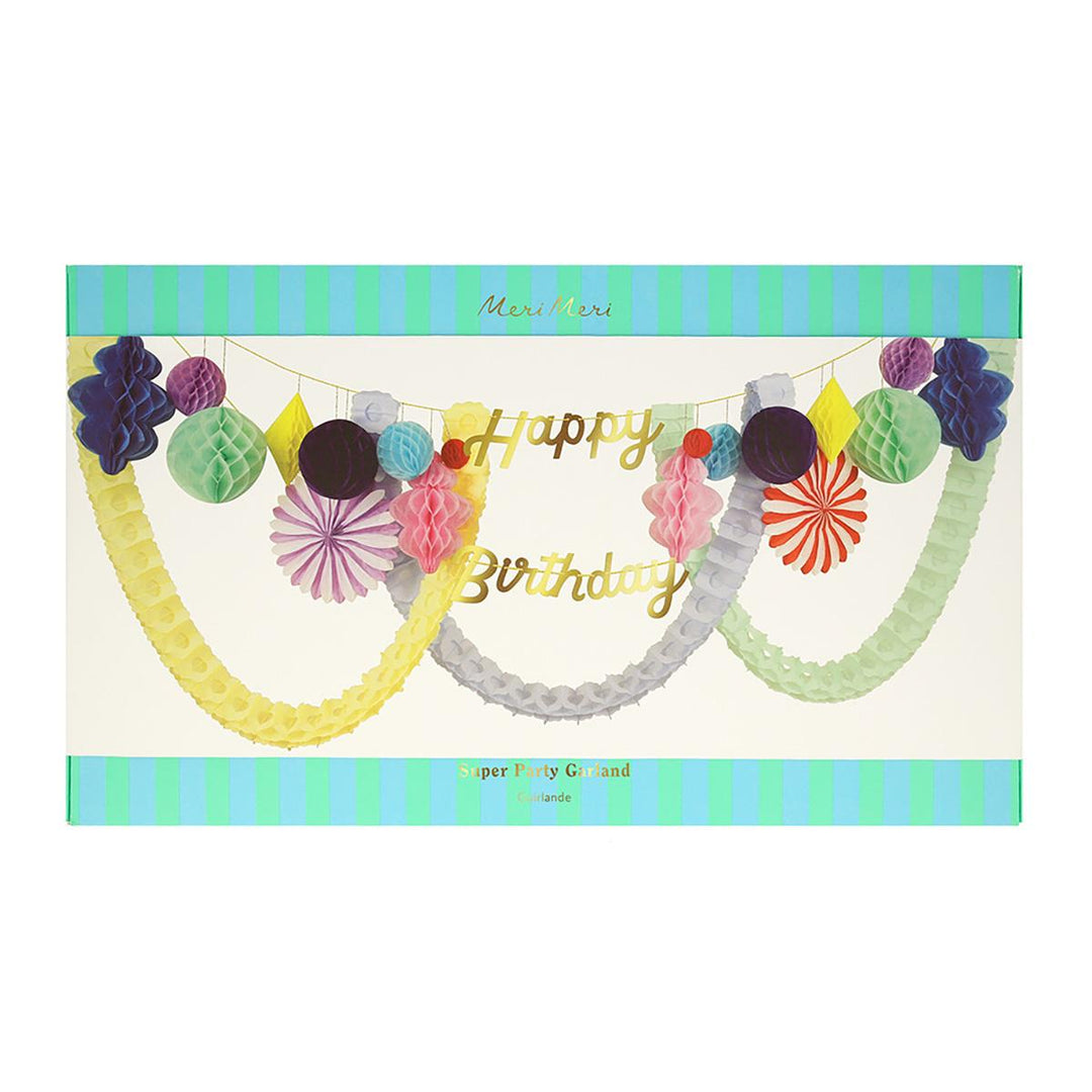 Happy Birthday Honeycomb Party Garland | Meri Meri Bunting Happy Birthday Honeycomb Party Garland