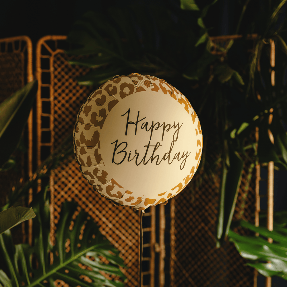 Happy Birthday Leopard Print Foil Balloon Foil Balloon Happy Birthday Leopard Print Foil Balloon