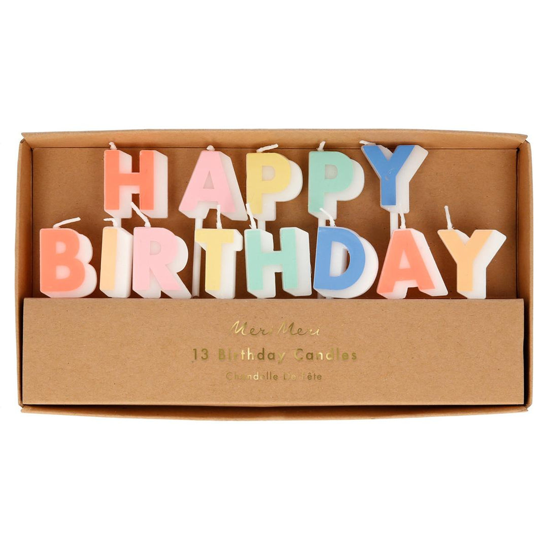 Happy Birthday Mini Candle Set x 13 | Meri Meri Birthday Party Birthday Candles Happy Birthday Mini Candle Set x 13